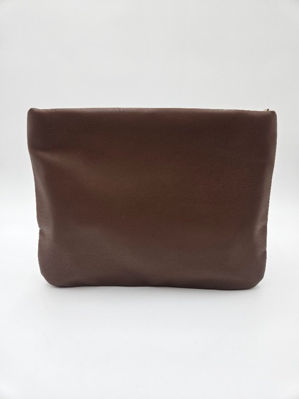 NWT💦True Botanicals Leather Cosmetic Bag / Makeup Pouch - Chocolate